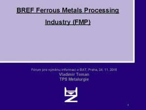 BREF Ferrous Metals Processing Industry FMP Frum pro