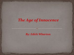 The Age of Innocence By Edith Wharton Setting