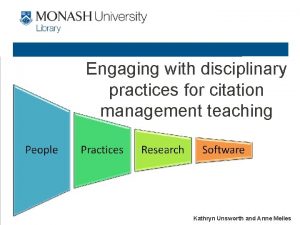 Engaging with disciplinary practices for citation management teaching