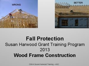 BETTER WRONG Fall Protection Susan Harwood Grant Training