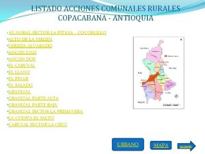 LISTADO ACCIONES COMUNALES RURALES COPACABANA ANTIOQUIA EL NORAL