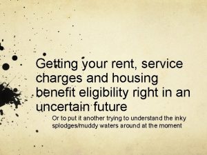 Getting your rent service charges and housing benefit
