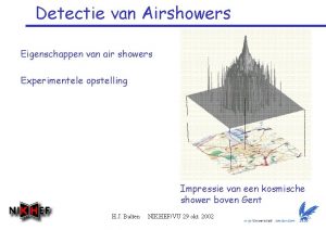 Detectie van Airshowers Eigenschappen van air showers Experimentele