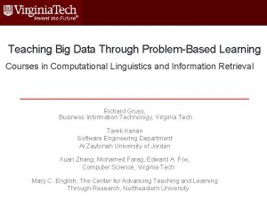 Teaching Big Data Through ProblemBased Learning Courses in