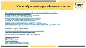 Materiay wspierajce zdalne nauczanie Jak organizowa prac zdaln