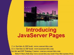 Introducing Java Server Pages Core Servlets JSP book