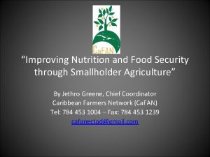 Improving Nutrition and Food Security through Smallholder Agriculture