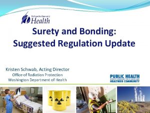 Surety and Bonding Suggested Regulation Update Kristen Schwab