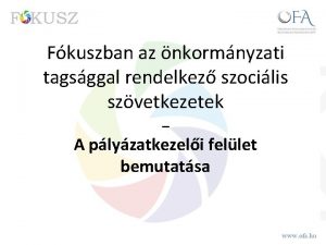 Fkuszban az nkormnyzati tagsggal rendelkez szocilis szvetkezetek A