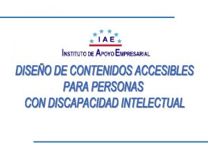 Diseo de Contenidos Accesibles para personas con Discapacidad