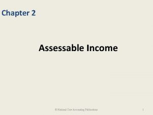 Chapter 2 Assessable Income National Core Accounting Publications