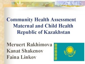 Community Health Assessment Maternal and Child Health Republic
