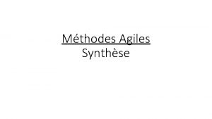 Mthodes Agiles Synthse TP 1 Packaging Rflchir avec