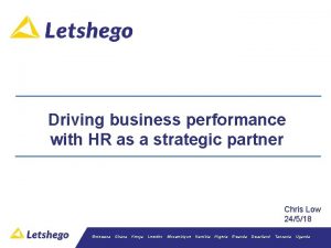 Driving business performance with HR as a strategic