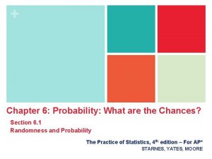 Chapter 6 Probability What are the Chances Section