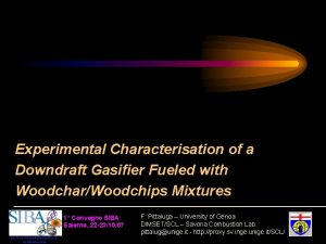 Experimental Characterisation of a Downdraft Gasifier Fueled with