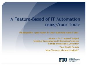 A FeatureBased of IT Automation usingYour Tool Developed