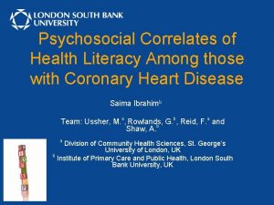 Psychosocial Correlates of Health Literacy Among those with