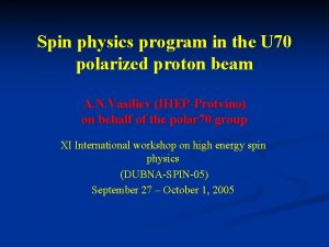 Spin physics program in the U 70 polarized