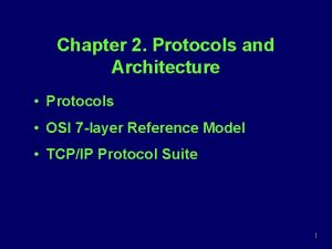 Chapter 2 Protocols and Architecture Protocols OSI 7