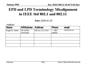 January 2020 doc IEEE 802 11 20 0174