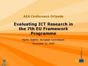 AEA Conference Orlando Evaluating ICT Research in the