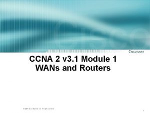 CCNA 2 v 3 1 Module 1 WANs