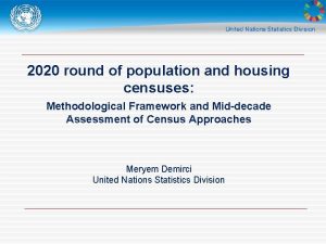 2020 round of population and housing censuses Methodological