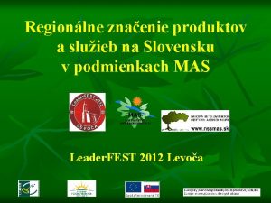 Regionlne znaenie produktov a sluieb na Slovensku v