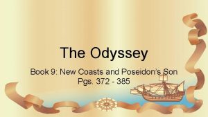The Odyssey Book 9 New Coasts and Poseidons