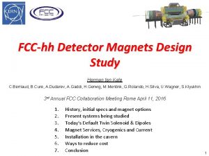 FCChh Detector Magnets Design Study Herman ten Kate