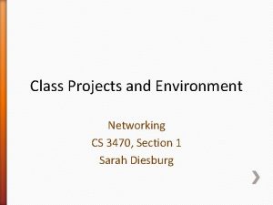 Class Projects and Environment Networking CS 3470 Section