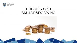 BUDGET OCH SKULDRDGIVNING Budget och skuldrdgivare Johan Adolfsson