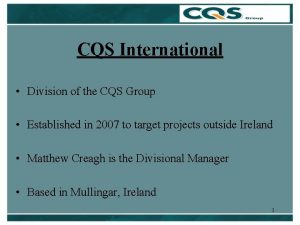 CQS International Division of the CQS Group Established