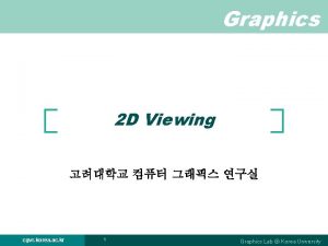 Graphics 2 D Viewing cgvr korea ac kr
