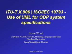 ITUT X 906 ISOIEC 19793 Use of UML