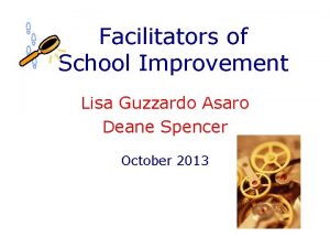 Facilitators of School Improvement Lisa Guzzardo Asaro Deane