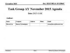 doc IEEE 802 11 151200 r 5 November