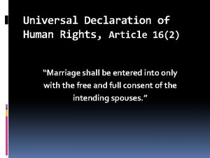 Universal Declaration of Human Rights Article 162 Marriage