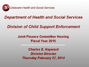 Department of Health and Social Services Division of