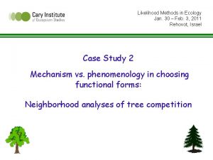 Likelihood Methods in Ecology Jan 30 Feb 3