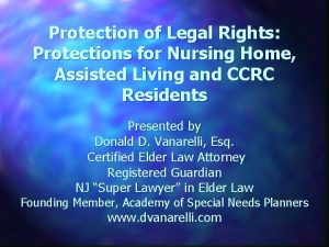 Protection of Legal Rights Protections for Nursing Home