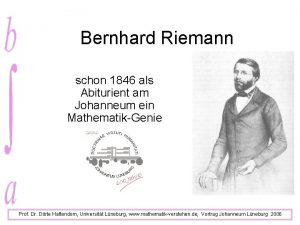 Bernhard Riemann schon 1846 als Abiturient am Johanneum