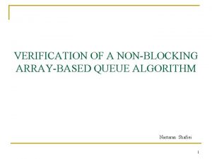 VERIFICATION OF A NONBLOCKING ARRAYBASED QUEUE ALGORITHM Nastaran