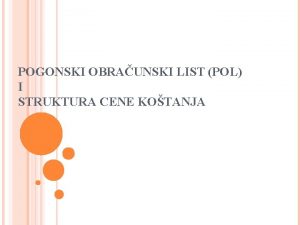 POGONSKI OBRAUNSKI LIST POL I STRUKTURA CENE KOTANJA