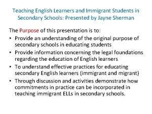 Teaching English Learners and Immigrant Students in Secondary
