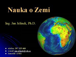 Nauka o Zemi Ing Jan Jelnek Ph D