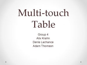 Multitouch Table Group 4 Alix Krahn Denis Lachance