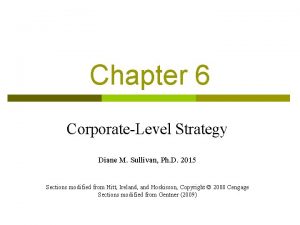 Chapter 6 CorporateLevel Strategy Diane M Sullivan Ph