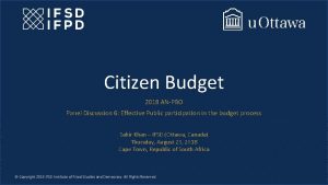 Citizen Budget 2018 ANPBO Panel Discussion 6 Effective